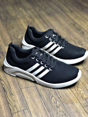 Black Comfortable Men's Shoes on Synthetic Material Sneakers for Men